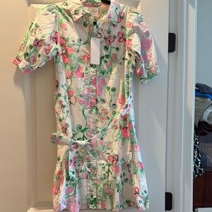 Lilly Pulitzer Floral Midi Dress - Pink and Green